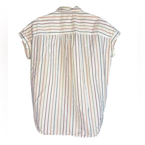 Madewell womens Central Shirt in Sadie Stripe white size small 100% cotton - Picture 7 of 12